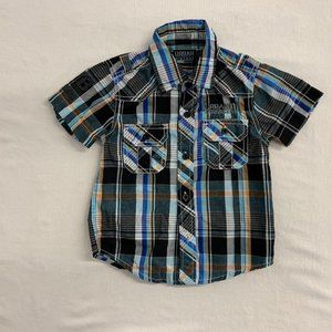 Urban Vintage Boys Button UP Shirt Size 3 Black Bl